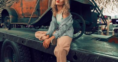 Nighttime Serenity: Woman’s solitude on a utility trailer