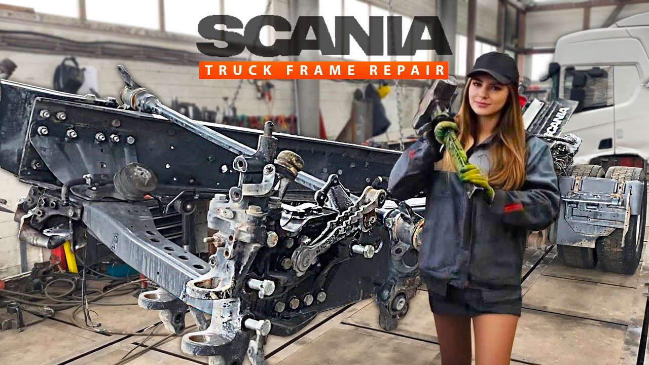 Big Truck Frame Repair: This Scania Truck Is Totaled. Can This Frame Be Straightened Out And The Truck Repaired?