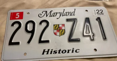 No More Camrys with Historic Plates in Maryland